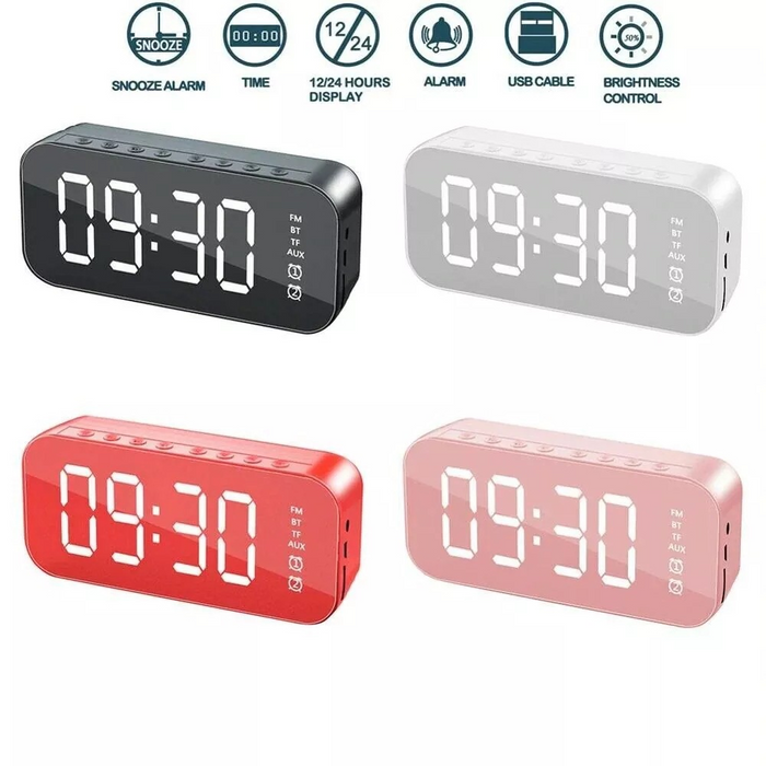 LED Display Alarm Clock Wireless Bluetooth Speakers - Lacatang Market